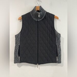 GIORGETTI TREND  made in Italy women's grey  black merino wool cashmere vest L